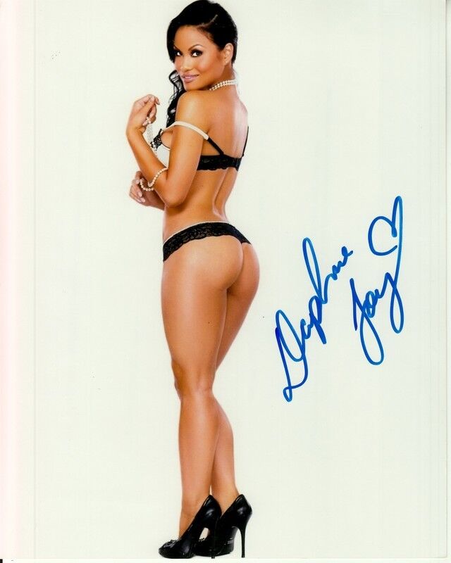 DAPHNE JOY hand-signed THONG HOT LEGS HIGH HEELS 8x10 color portrait UACC RD COA