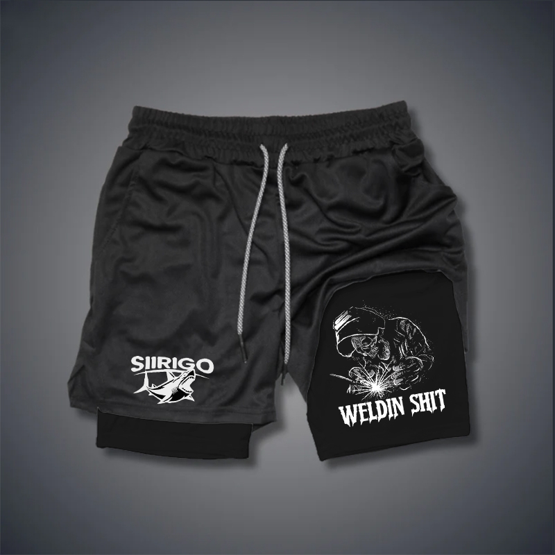WELDIN SHIT Skull Worker  2 In 1 GYM PERFORMANCE SHORTS