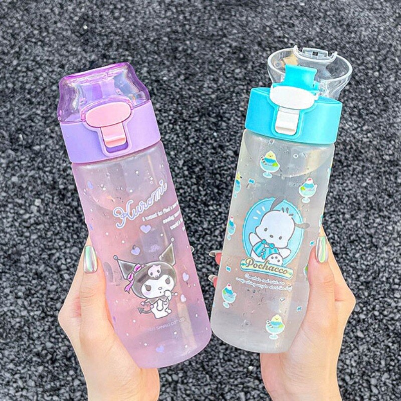 Kawaii Anime Plastic Matte Water Cup Transparent 550ml KI134