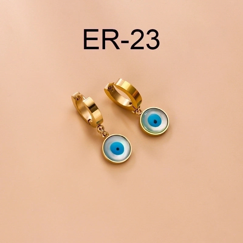 1 Pair Fashion Eye Plating 304 Stainless Steel Stainless Steel Earrings