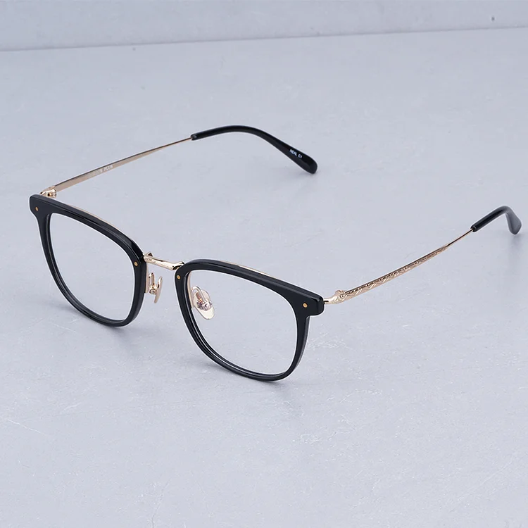 Japanese Brand YELLOWS Quality Eyeglasses Frames Top Original Titanium Men Big Face Square Glasses Women  Eyewear