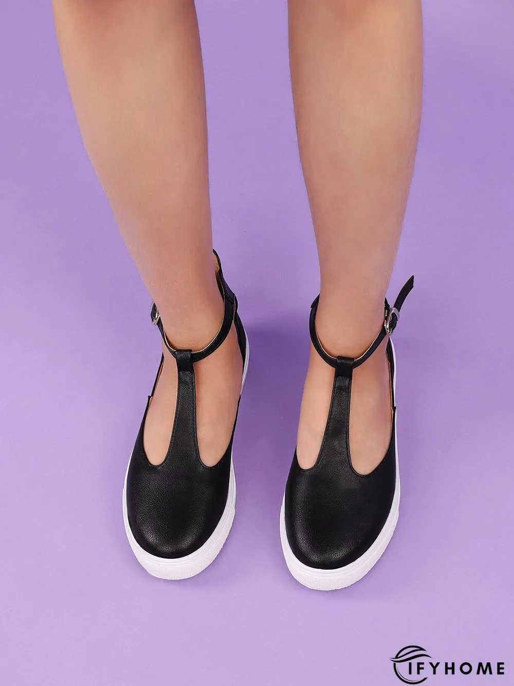 Summer Sandals Round Toe Shoes with Adjustable Buckle | IFYHOME