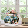 DIY Flower Classic Car Diamond Painting Acrylic Desktop Ornaments