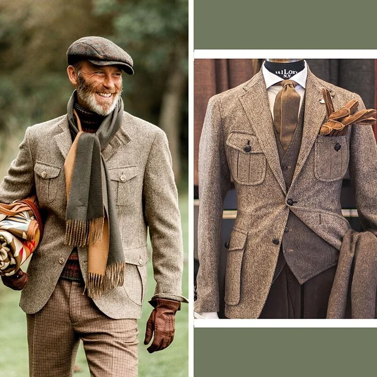 Classic Four Pockets Men Suits Slim Fit Only Jacket Groom Best Man Jacket Wool Wedding Tailor-Made Clothes