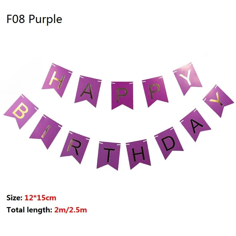 Multi Themes Happy Birthday Banner Baby Shower Birthday Party Decorations Photo Booth Happy Birthday Bunting Garland Flags