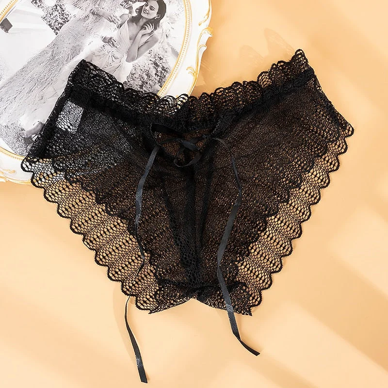 Sexy Lace Panties Women Transparent Low-Waist Plus Size Underpant Hollow Out Female Seamless Underwear 2022 Lingerie M-XXL