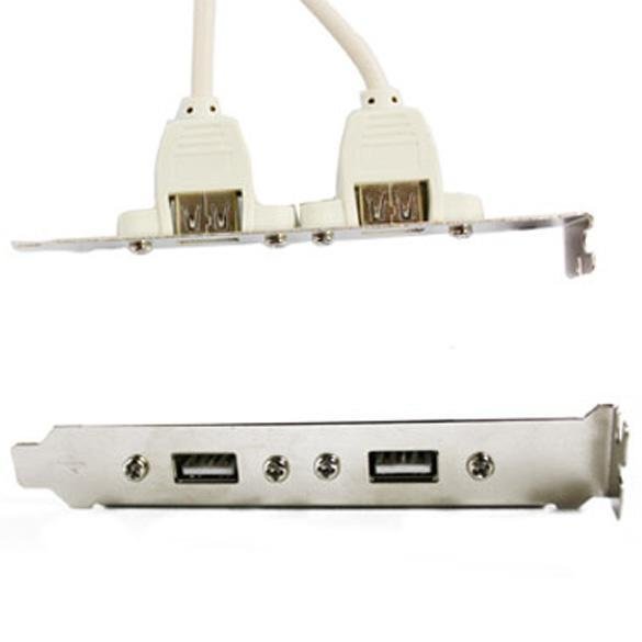 2 Port Rear Panel Bracket Motherboard Cable USB 2.0 Adaptateur de câble de connecteur