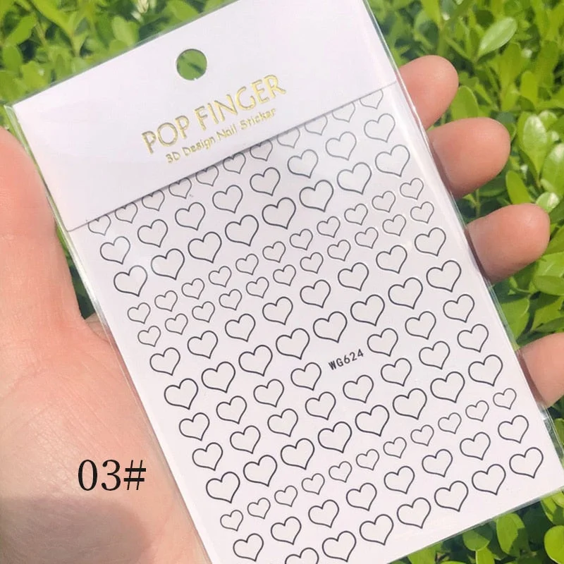 3D Stickers Bendable Gold Silver Lines Striping Tape Sticker Black White Lines Geometry Slider Decals For Manicures Decor