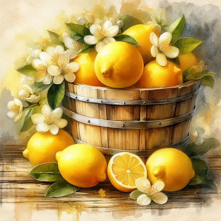 Fruit·Lemon 30*30CM (Canvas) Full Round Drill Diamond Painting gbfke