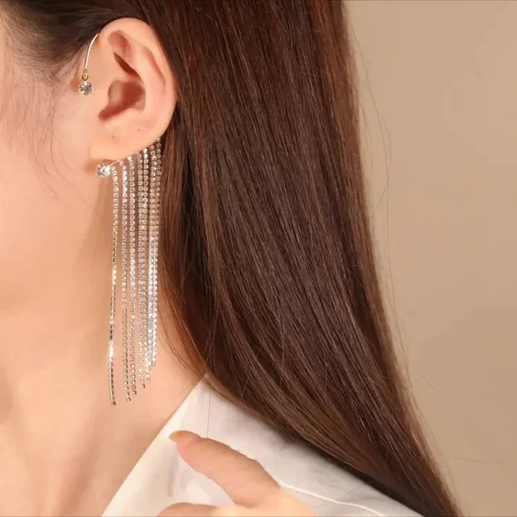 Sparkling Diamond Tassel Earrings for Women
