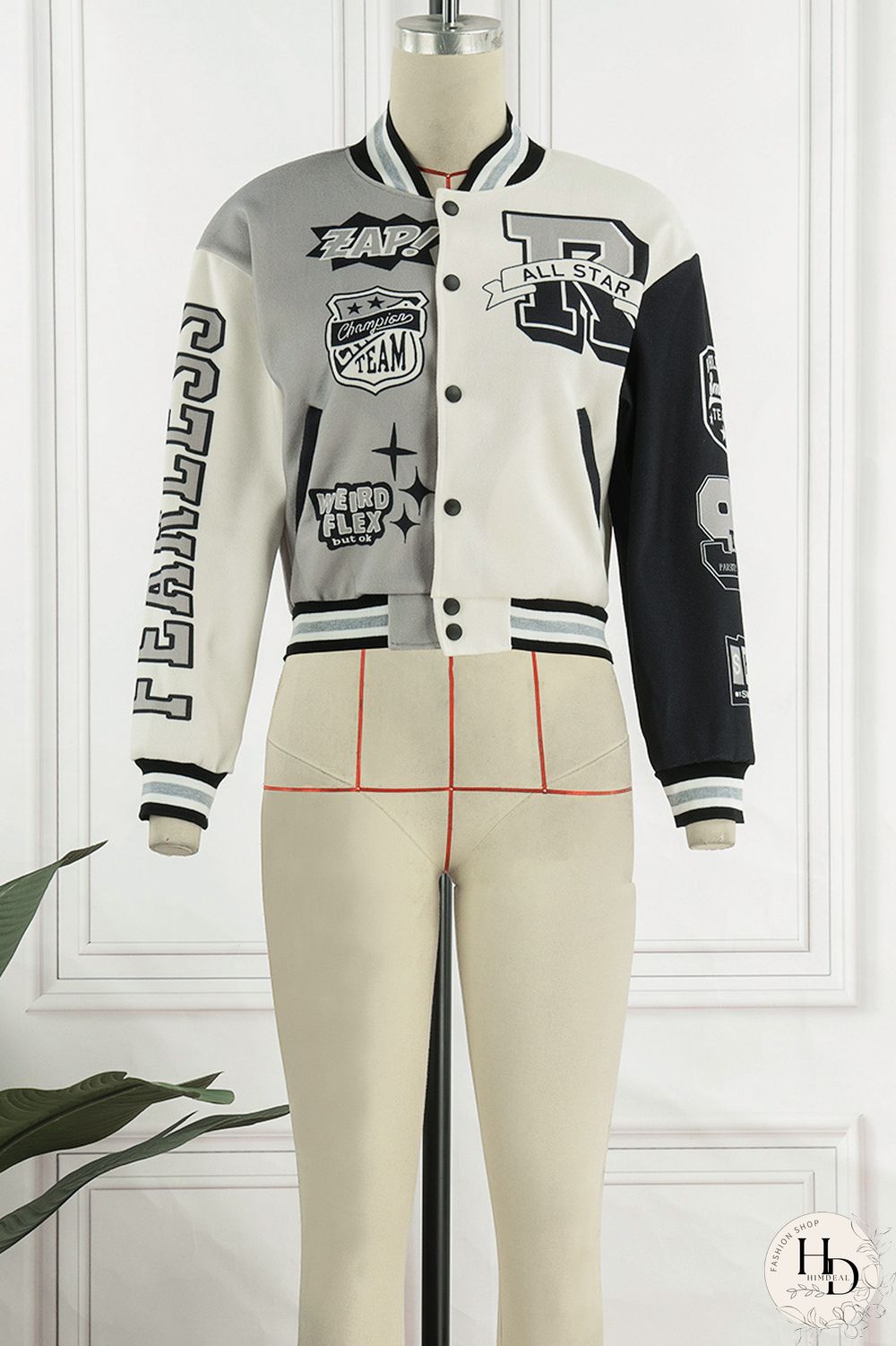 Red Casual Print Patchwork O Neck Outerwear