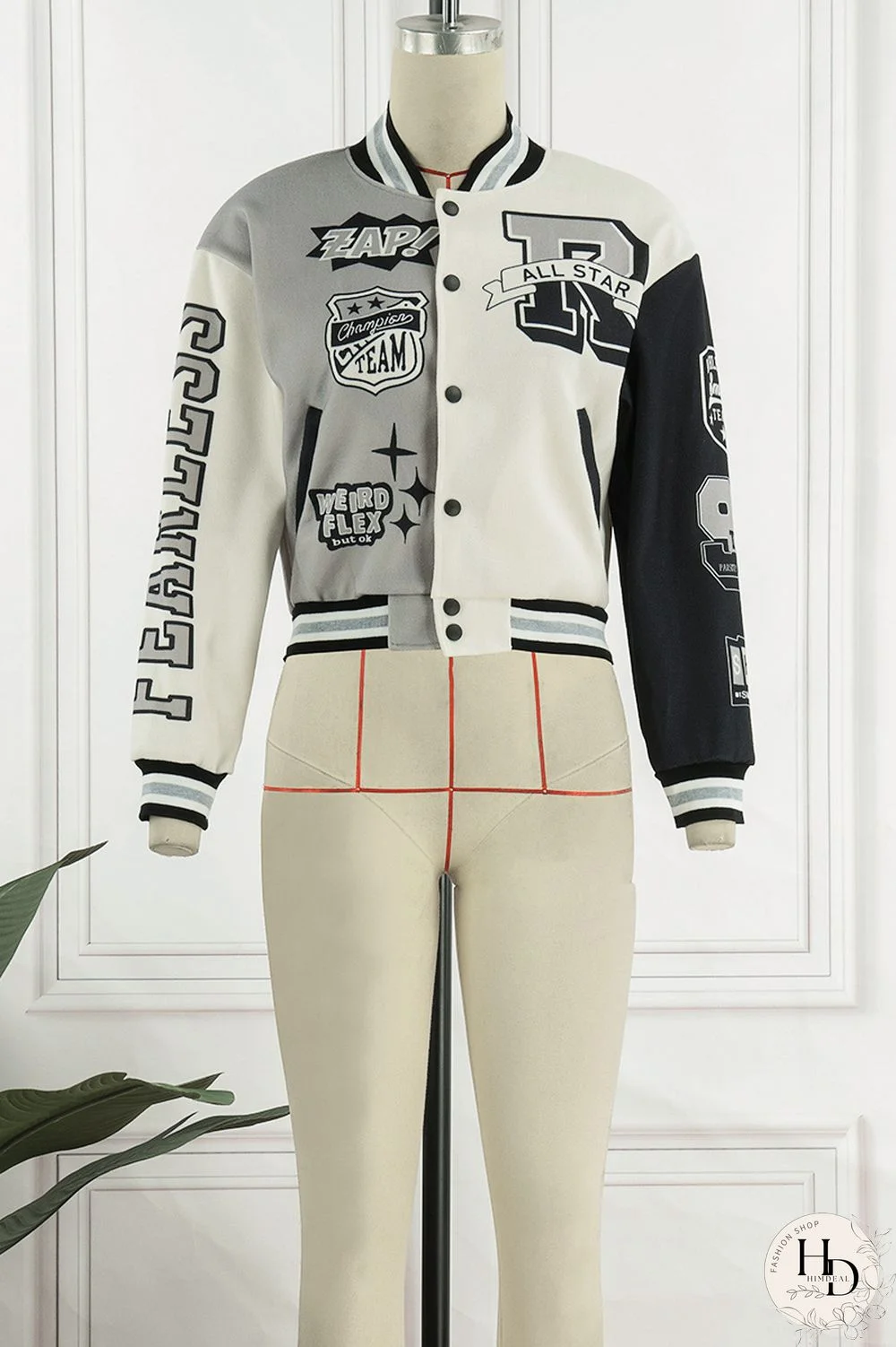 Red Casual Print Patchwork O Neck Outerwear