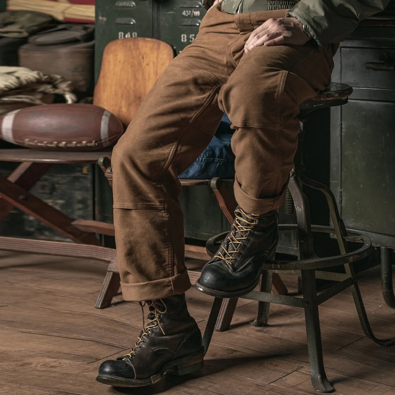 13 Oz Moleskin Fabric Casual Straight Pants