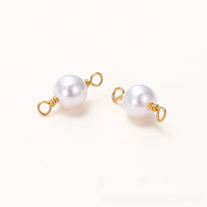 10 PCS/Package Diameter 3mm Diameter 6 Mm Diameter 8mm Pearl Copper Geometric Pendant Jewelry Accessories