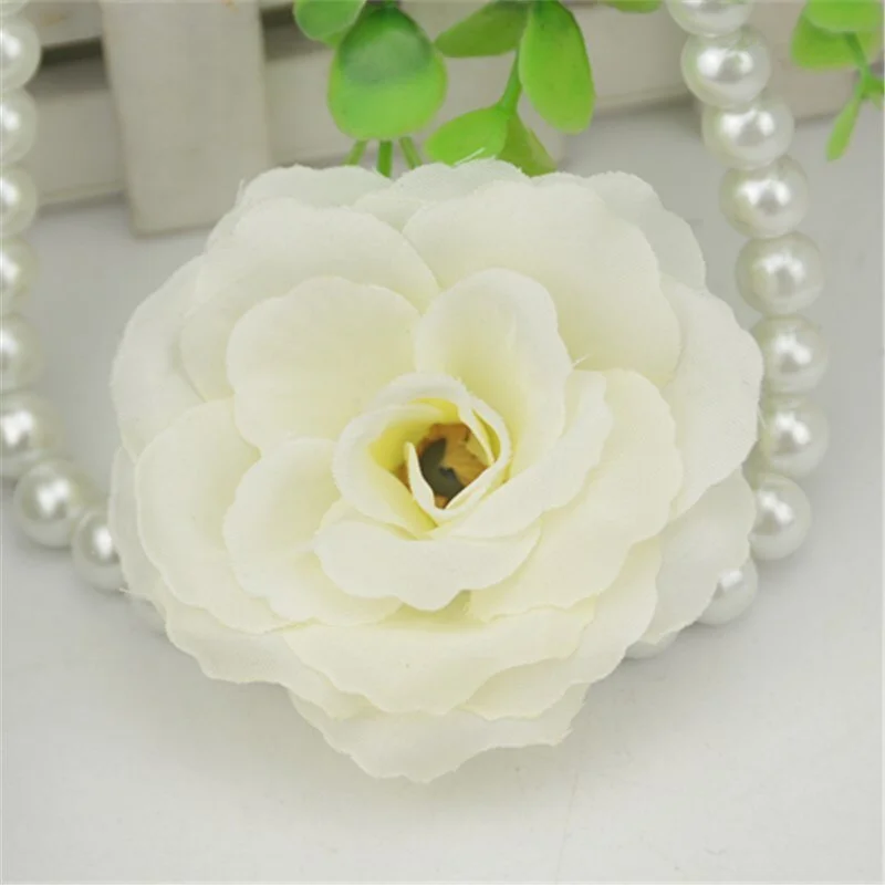10pcs/lot 7cm Large Gold Silk Artificial Rose Flowers Head For Home Wedding Decoration DIY Craft Scrapbooking Supplies