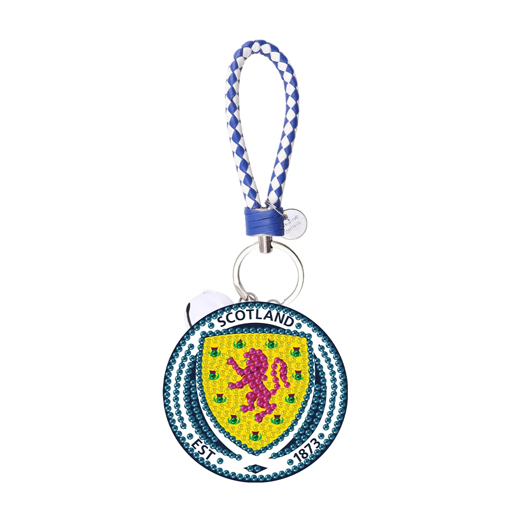 UK Football Club DIY Diamonds Painting Keychain Crystal Mosaic Keyring Crafts Gift(Double Sided)