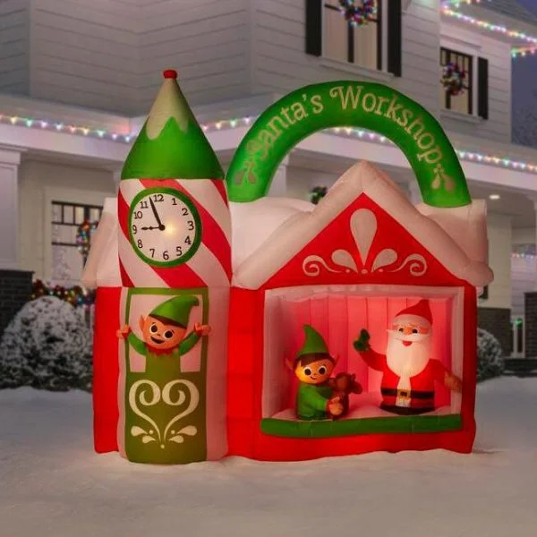 🔥kukelife🔥Christmas-animated inflatable santas workshop scene