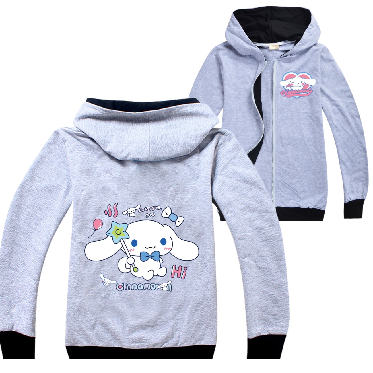 Kuromi Kids Zip-up Cardigan Set for Spring and AutumnCute and Cozy 2981 -Mayoulove
