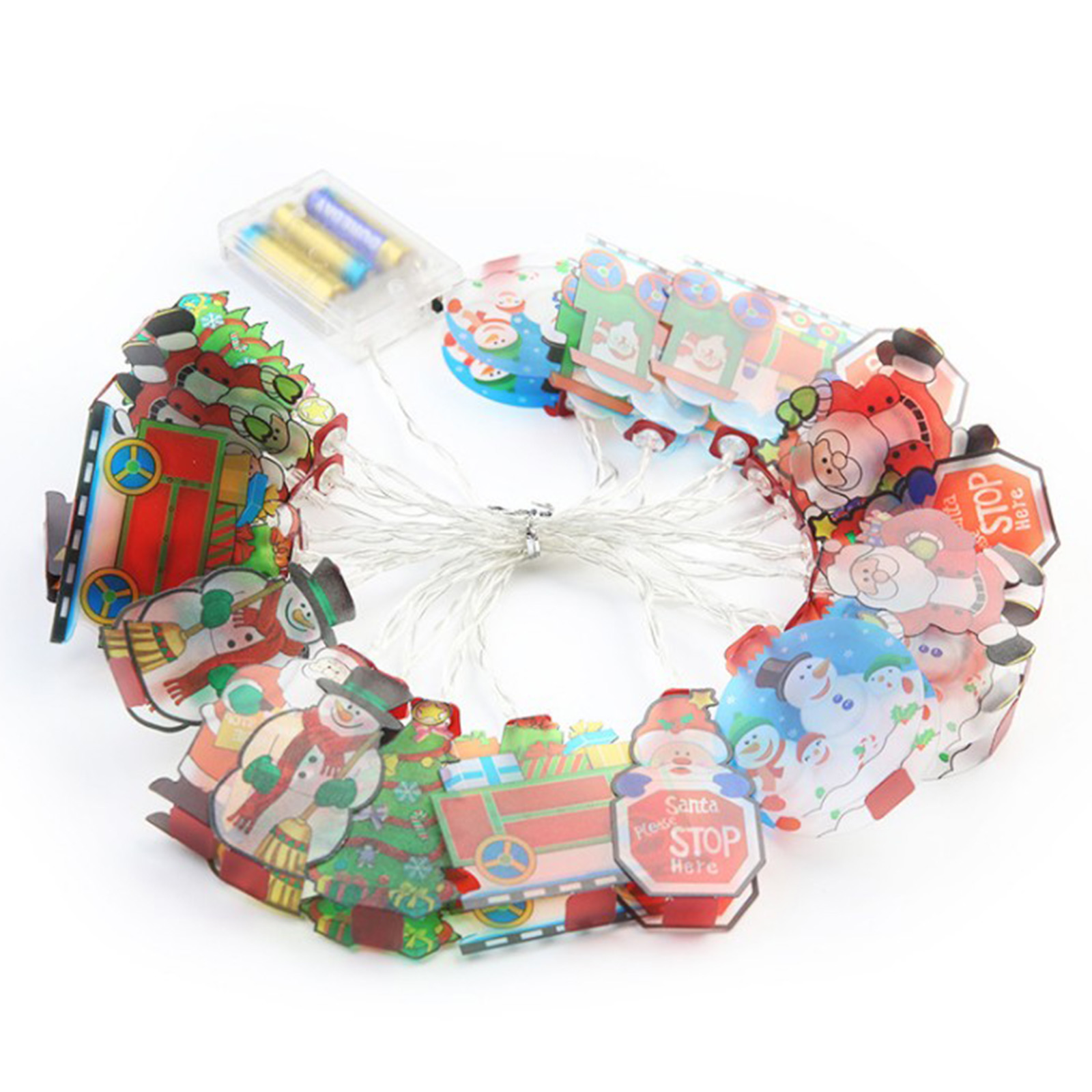 

Christmas String Pendant Light Xmas Tree Snowman Santa Pendant String Light, 501 Original