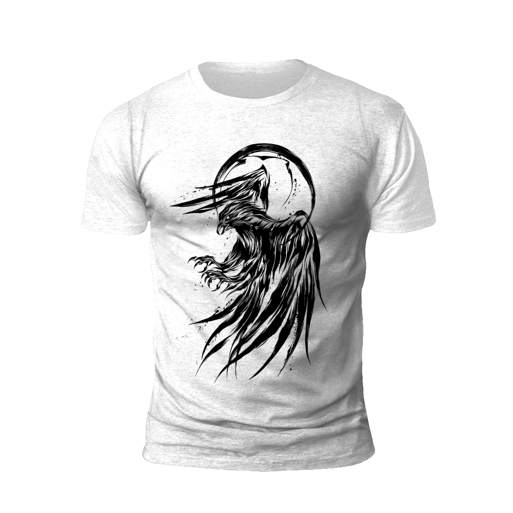 Mystic Caw: Raven's Moonlit Silhouette T-Shirt
