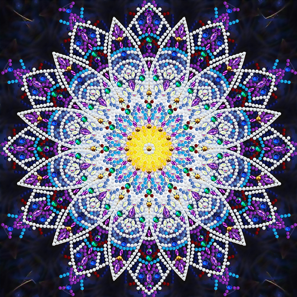 Mandala Luminous 30x30cm(canvas) partial special shaped drill diamond painting