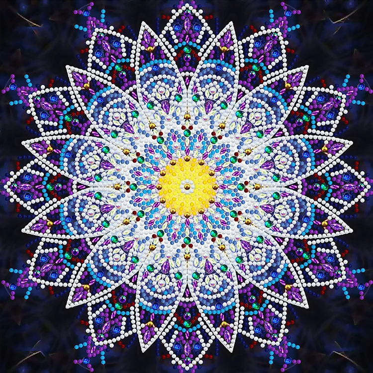 Mandala Diamond Painting DIY Purple Themed Design Artistic Embroidery  Decoration