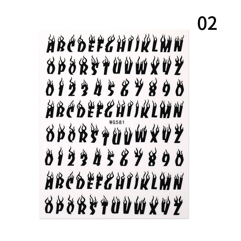 3D Iridescent Fire Nail Stickers Slider Gold Black DIY Nail Art Transfer Decals Manicures Nail Art Decorations Decor Tool