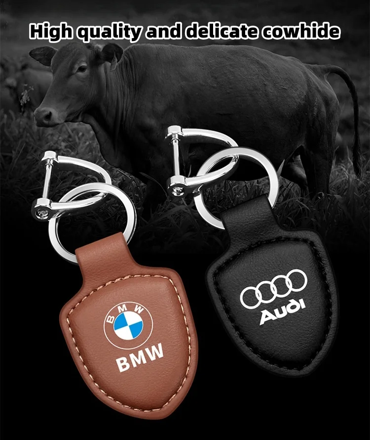 High-end genuine leather car key pendant with car LOGO