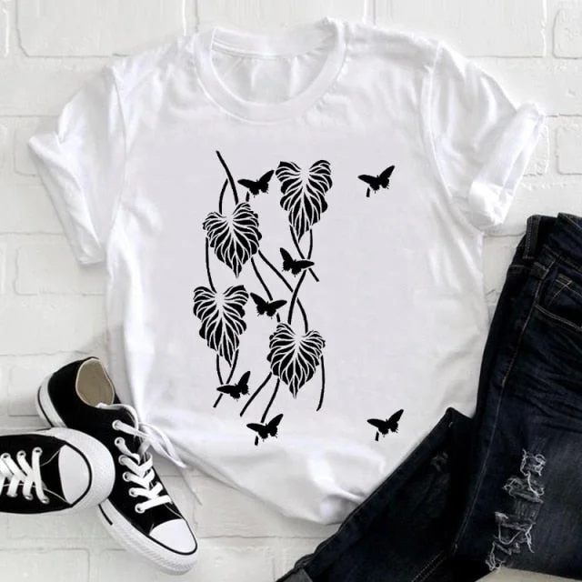 Short Sleeve Printing Fashion Lady Clothes Print T-shirt