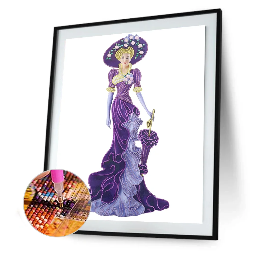 Diamond Painting - Special Shaped Drill - Dress Lady(30*60cm)