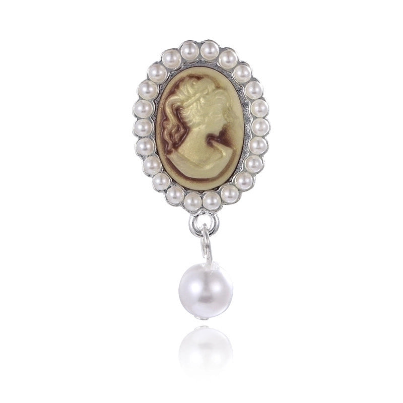 Retro Pin Portrait Alloy Plating Rhinestones Women’S Brooches