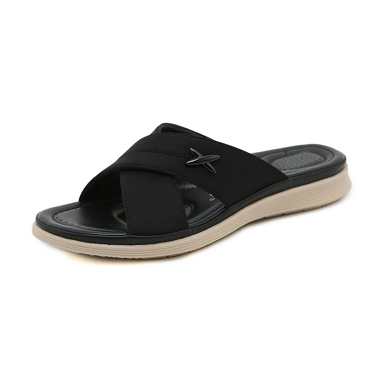 Women's Platform Criss Cross Orthotic Slide Sandals Comfy Walking shopify Stunahome.com