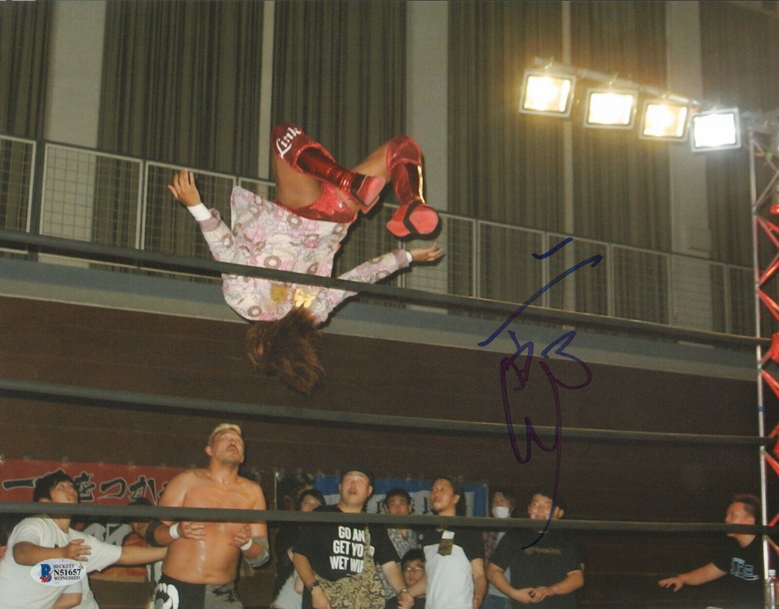 Jiro Kuroshio Signed 11x14 Photo Poster painting BAS Beckett COA Wrestle-1 Picture Autograph 657