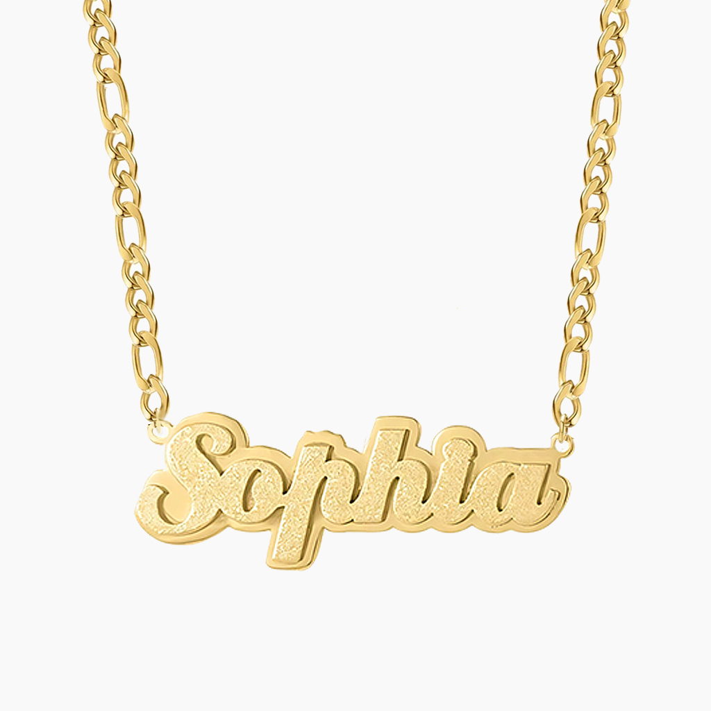 Gold Double-Layer Matte Name Necklace