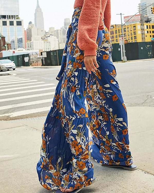 Loose Printed Casual Wide Leg Pants