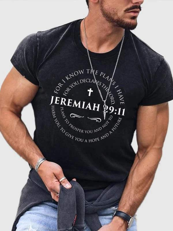 Jeremiah 29:11 Cotton Crew Neck T-shirt