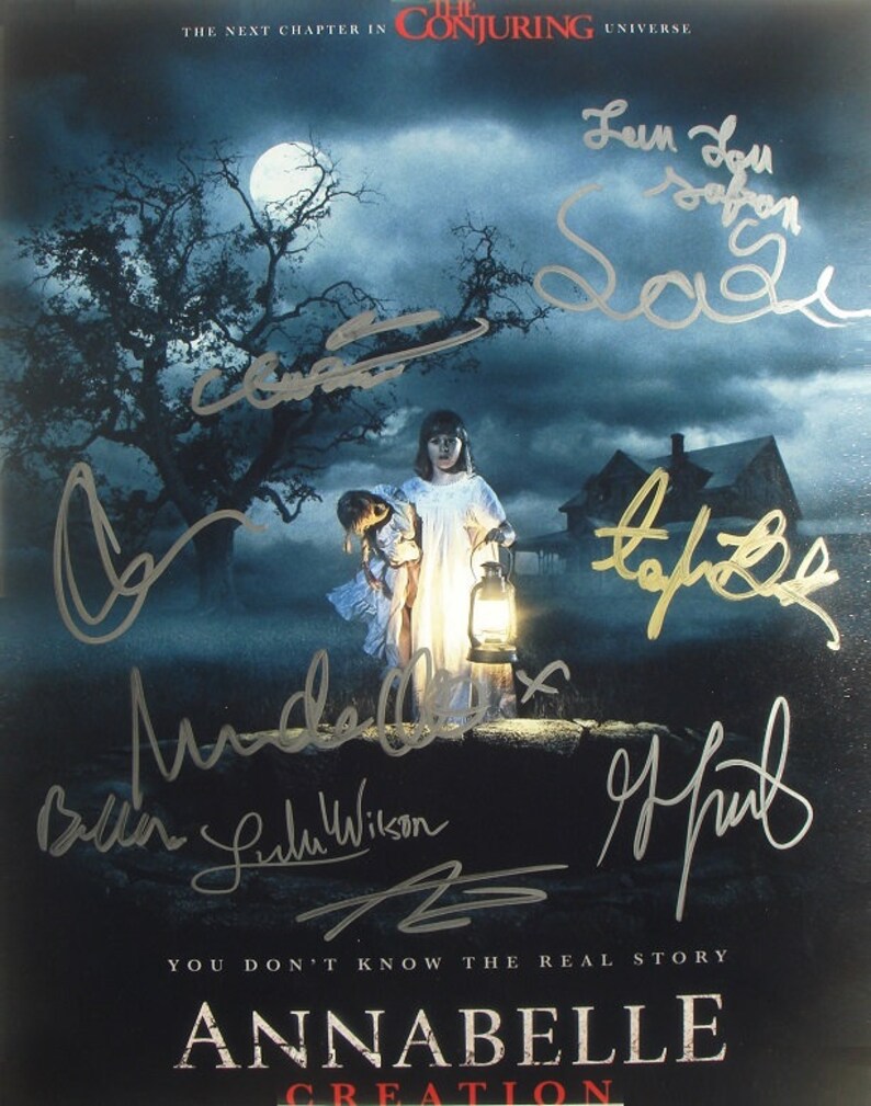 ANNABELLE: CREATION CAST Signed Photo Poster painting X9 Stephanie Sigman, Talitha Bateman wcoa