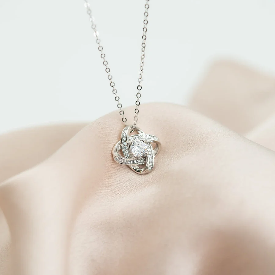 "TO MY SOULMATE" - SILVER LOVE KNOT NECKLACE