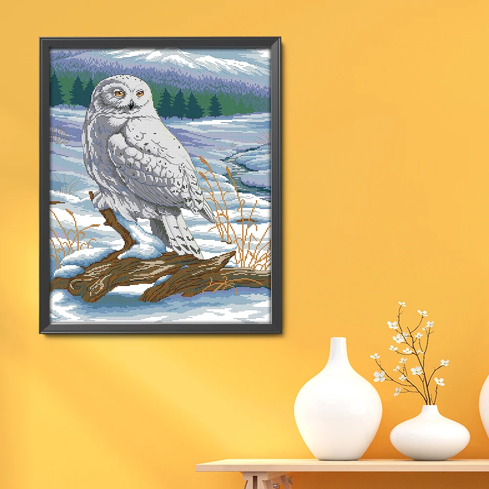DIY Stamped Cross Stitch 14CT Full Embroidery 41*54cm - Snow Sculpture