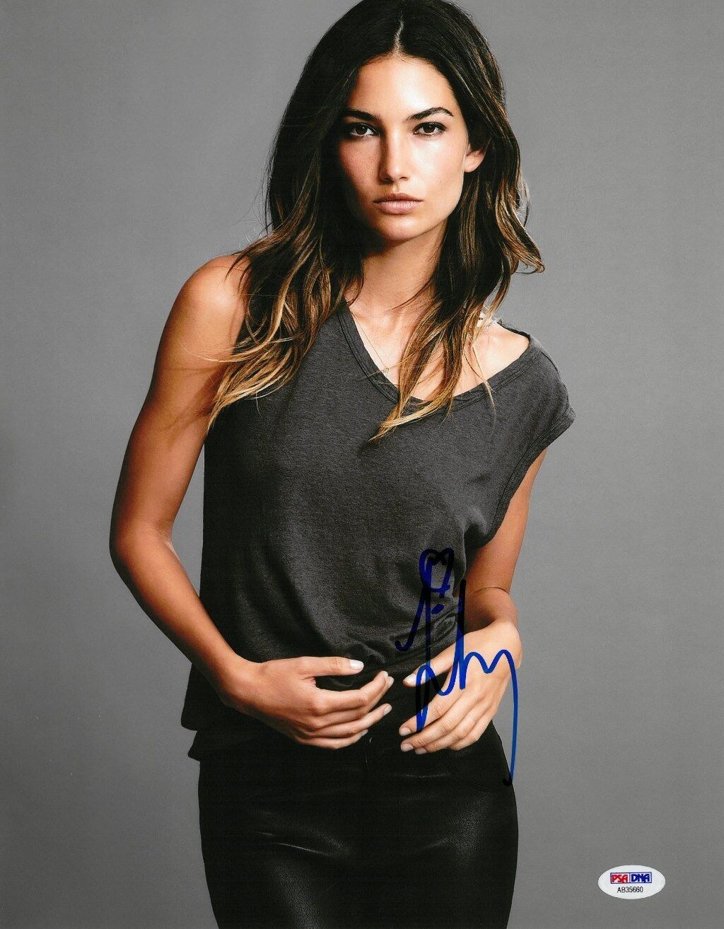 Lily Aldridge Signed Sexy Authentic Autographed 11x14 Photo Poster painting PSA/DNA #AB35660