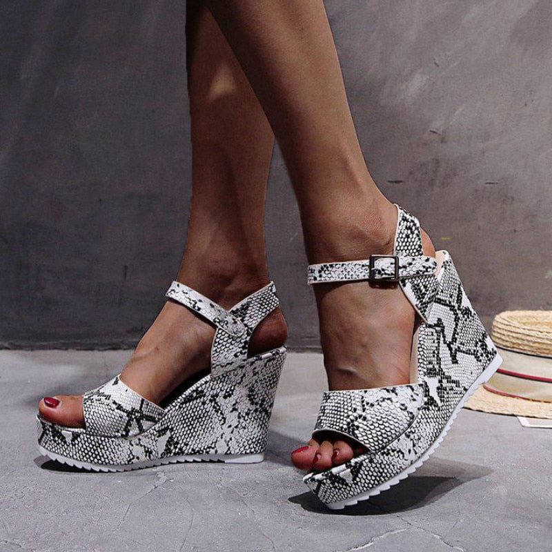 2020 New Ladies Platform Gladiator Sandals Hot Colorful Wedges Summer Women Party Wholesale Shoes Woman Snake Heel Height
