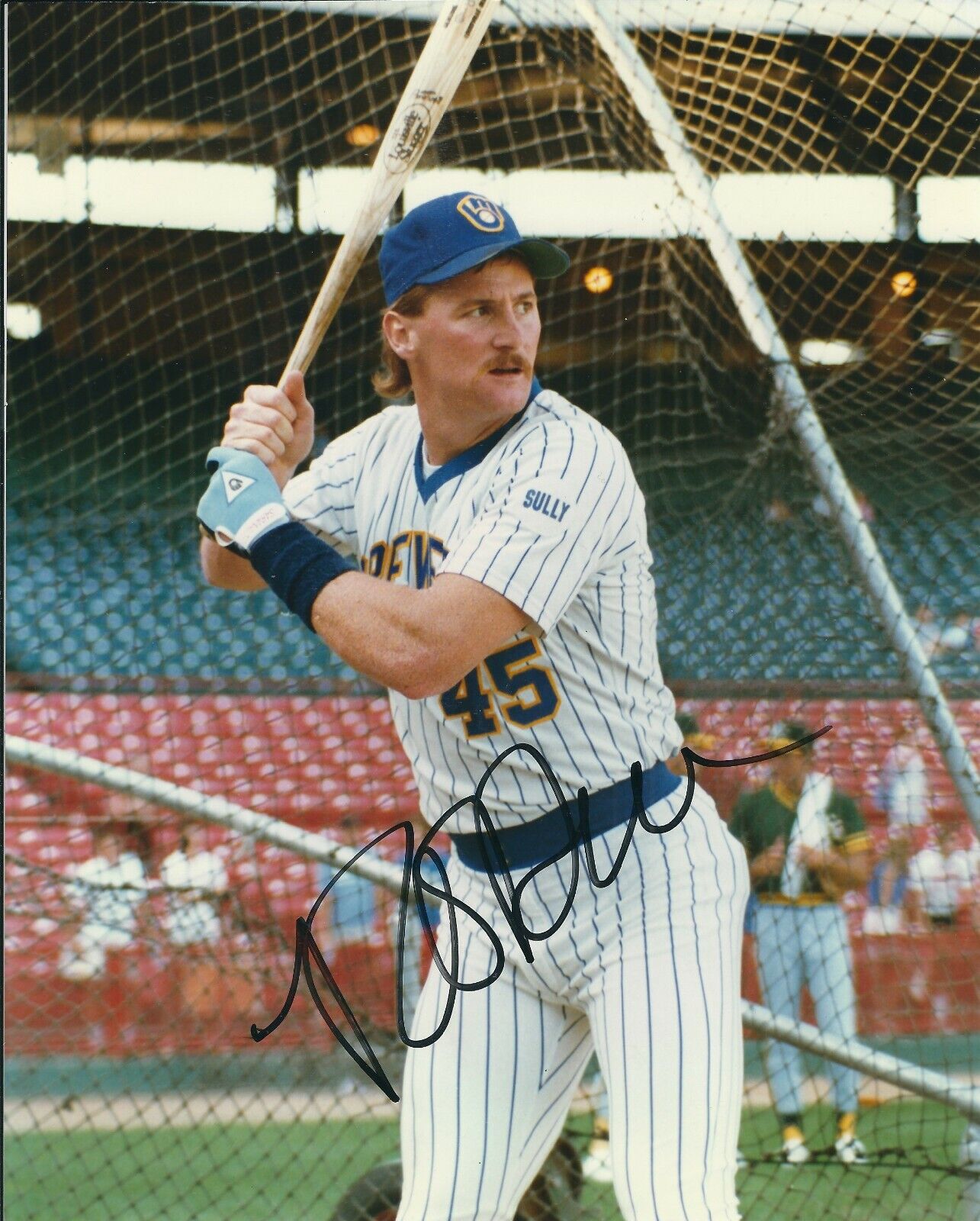Autographed ROB DEER 8X10 Milwaukee Brewers Photo Poster painting -COA