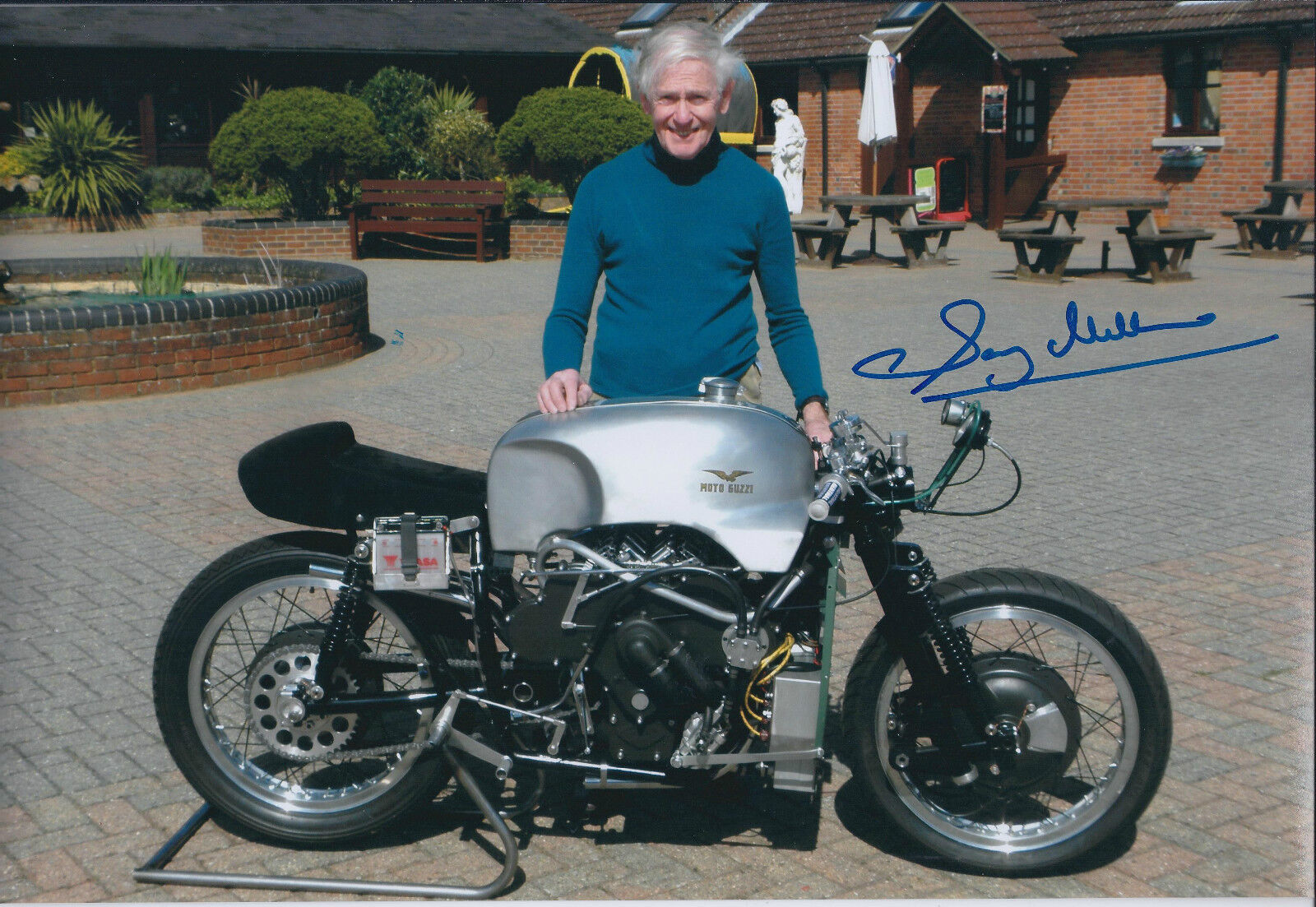Sammy Miller SIGNED MOTO GUZZI TT Racing Legend 12x8 Photo Poster painting AFTAL Autograph COA