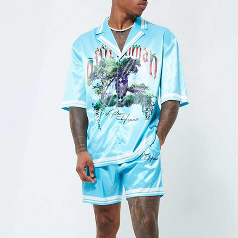 Loveciss®/ Noble Luxury Revere Pour Home Shorts Shirt And Shorts Co-Ord