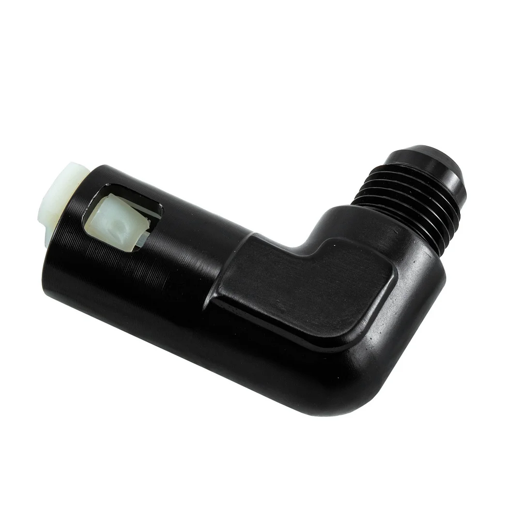 Alloyworks -6AN 90° Fuel Adapter Fitting to 5/16 GM Quick Connect Clip Female BLACK