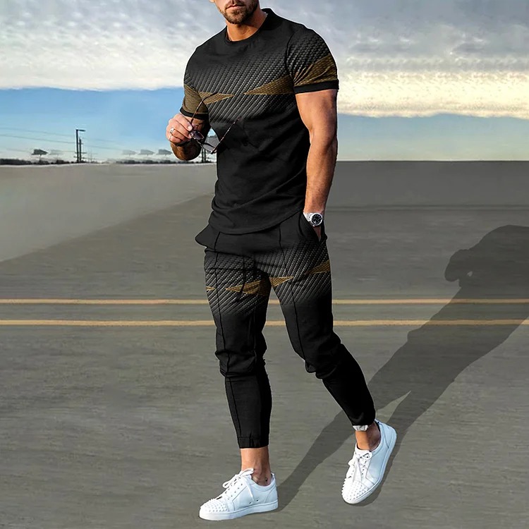 Men's Solid Sports Casual Short Sleeve Shirt And Pants Co-Ord