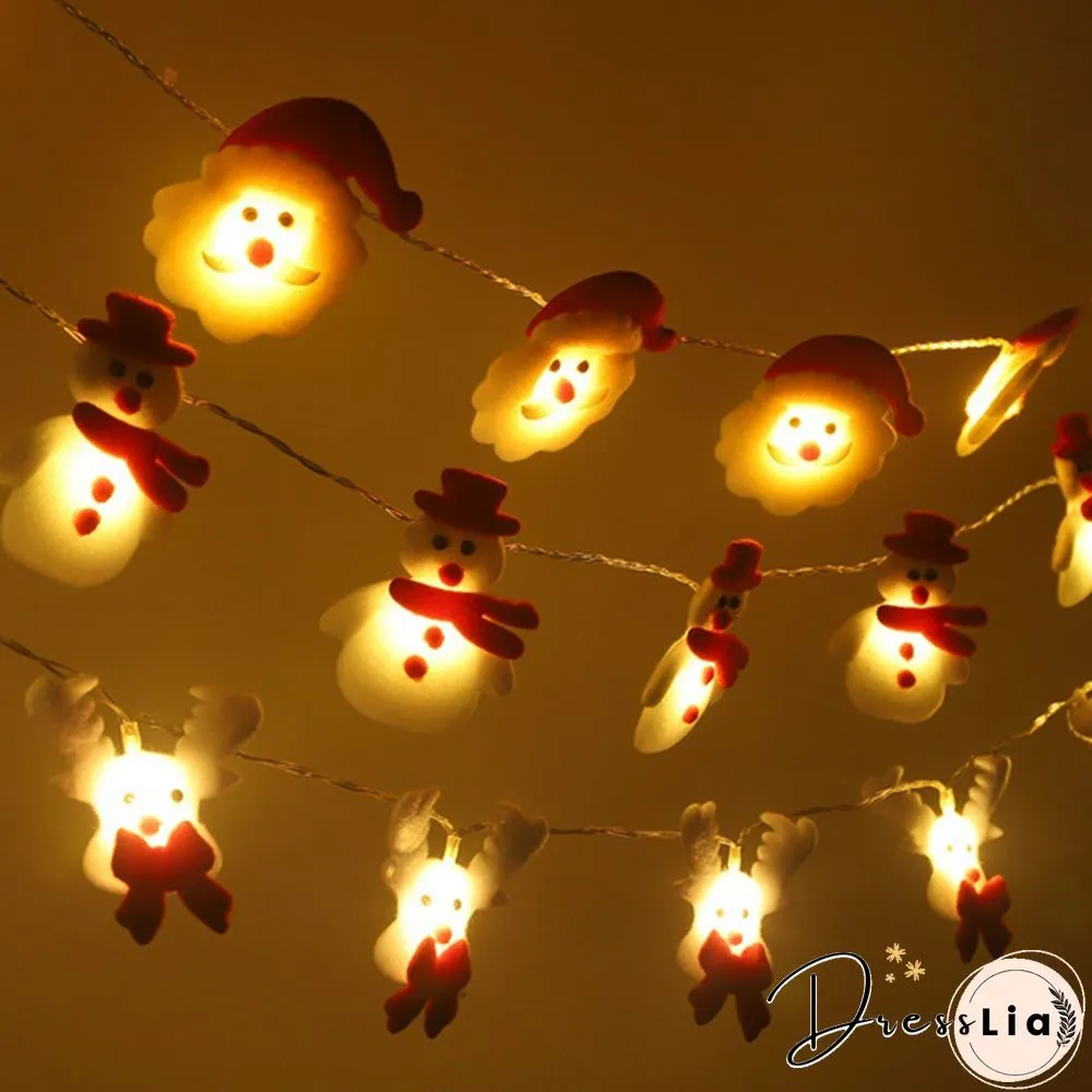 Leds 54Ft Christmas Snowman String Lights Waterproof Light Short Plush For Decorations