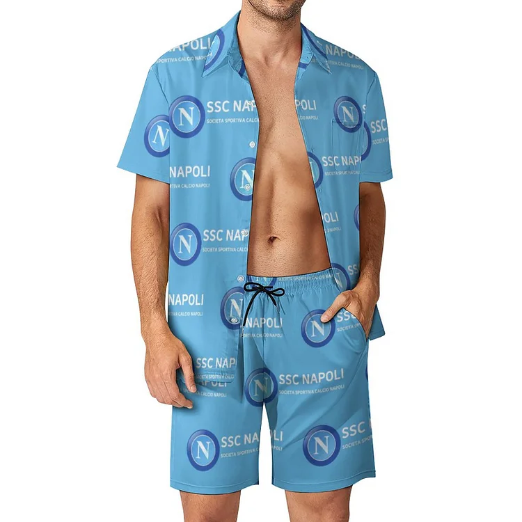 SSC Neapel Lässiges Strandbekleidungsset Kurzärmeliges Hemd Plus Strandhose