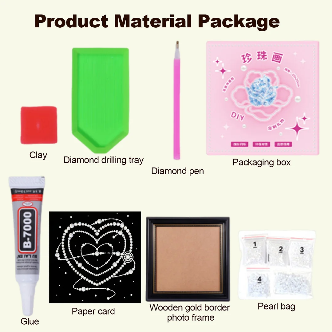 Love - DIY Pearl Diamond Art Kit With Frame 27*27cm