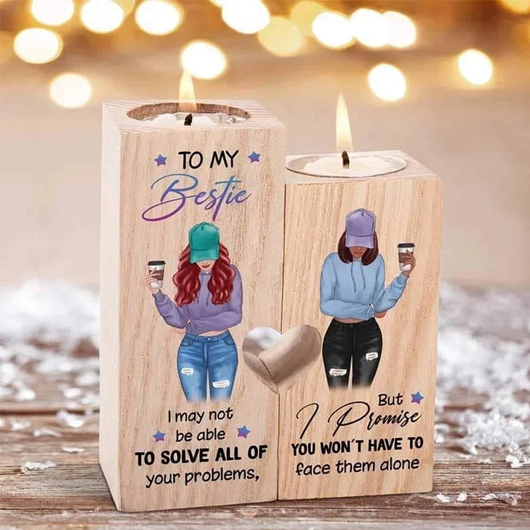 "TO MY BESTIE I may not be ale to solve all of your problems"Candle Holder, Gift For Her